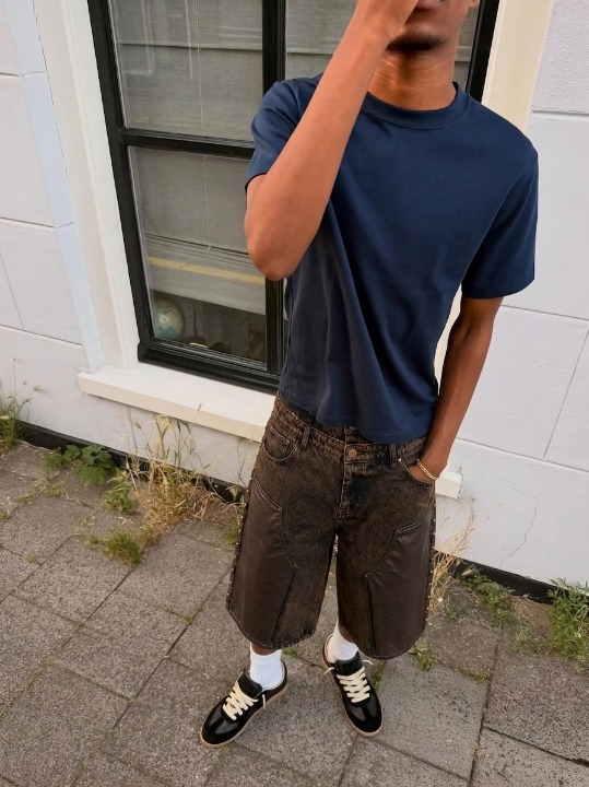 “Utility philosophy, espresso” 3/4 shorts